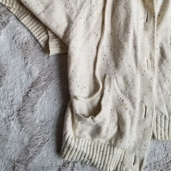 Rubbish Mock Neck Cotton Blend Big Button Drawstring Cardigan Size S - Picture 3 of 8